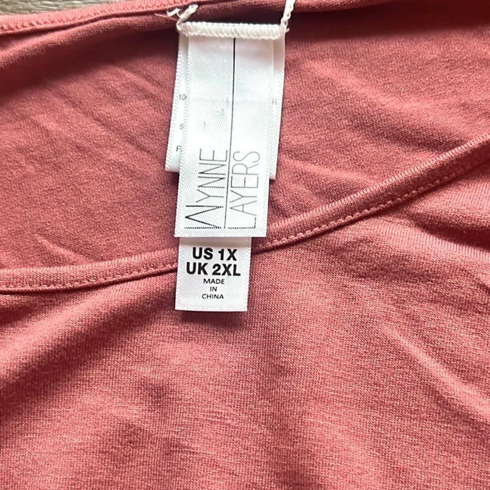 Wynne Layers, Beautiful Soft Mauve Blouse, Fun, Funky and Fabulous! Size 1X - Picture 6 of 12